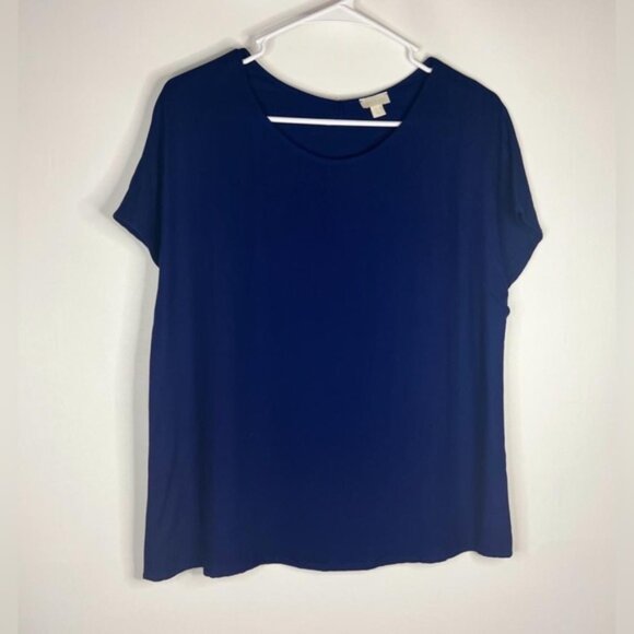 HANRO‎ Made in Turkey 🇹🇷 Crew Neck Short Cap Sleeve Pullover Blouse Size SMALL - Picture 2 of 10